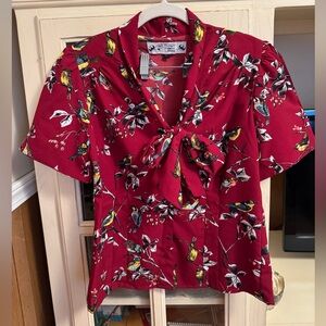 Hell Bunny Vixen Button-up Bow Top